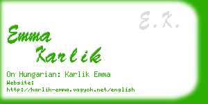 emma karlik business card